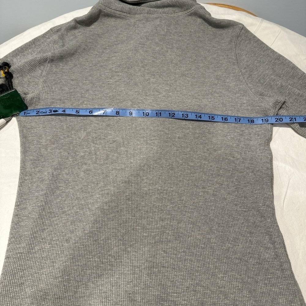 Express Men’s Waffle Knit Shawl Collar Pullover Sweatshirt Gray Size M - Picture 5 of 7